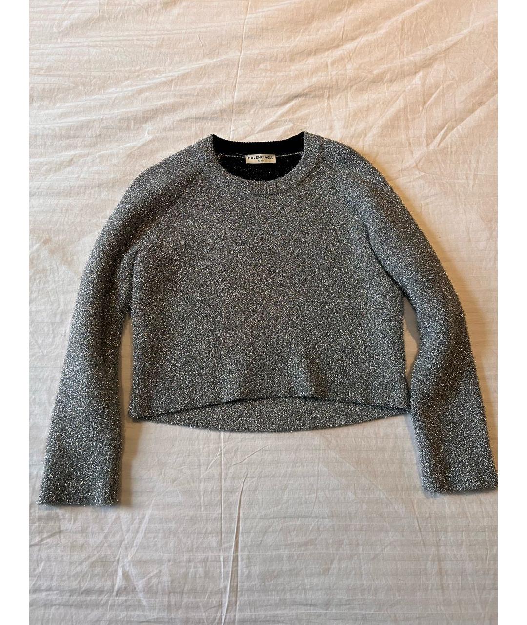 BALENCIAGA Серебрянный полиэстеровый джемпер / свитер, фото 5