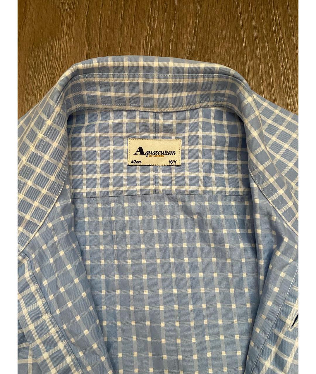 AQUASCUTUM Голубая хлопковая классическая рубашка, фото 3