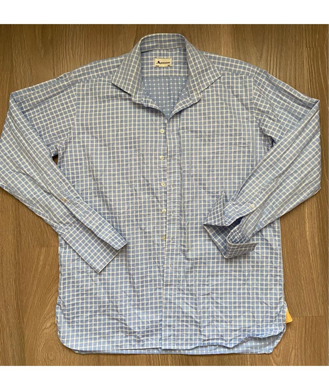 AQUASCUTUM Голубая хлопковая классическая рубашка, фото 9