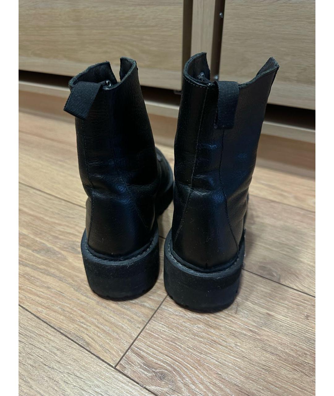 OFF-WHITE Черные кожаные ботинки, фото 3