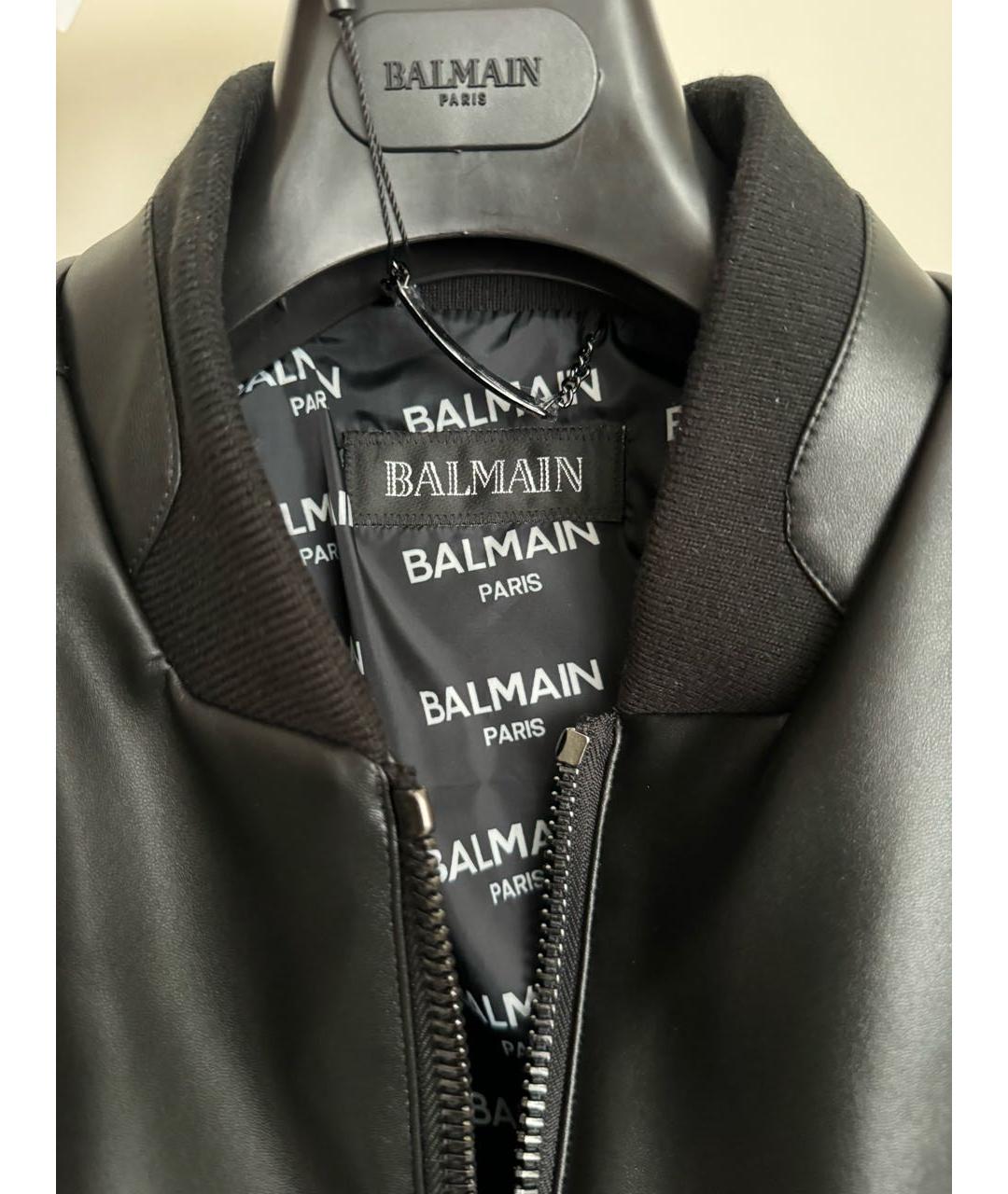 BALMAIN Черная кожаная куртка, фото 7