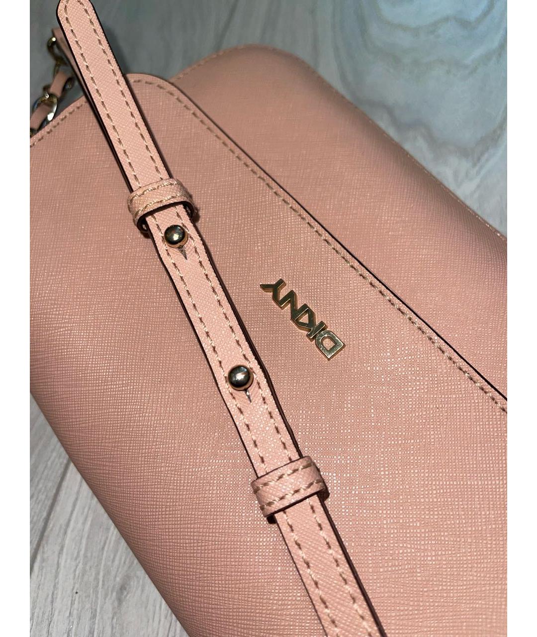 DKNY Розовая кожаная сумка через плечо, фото 6