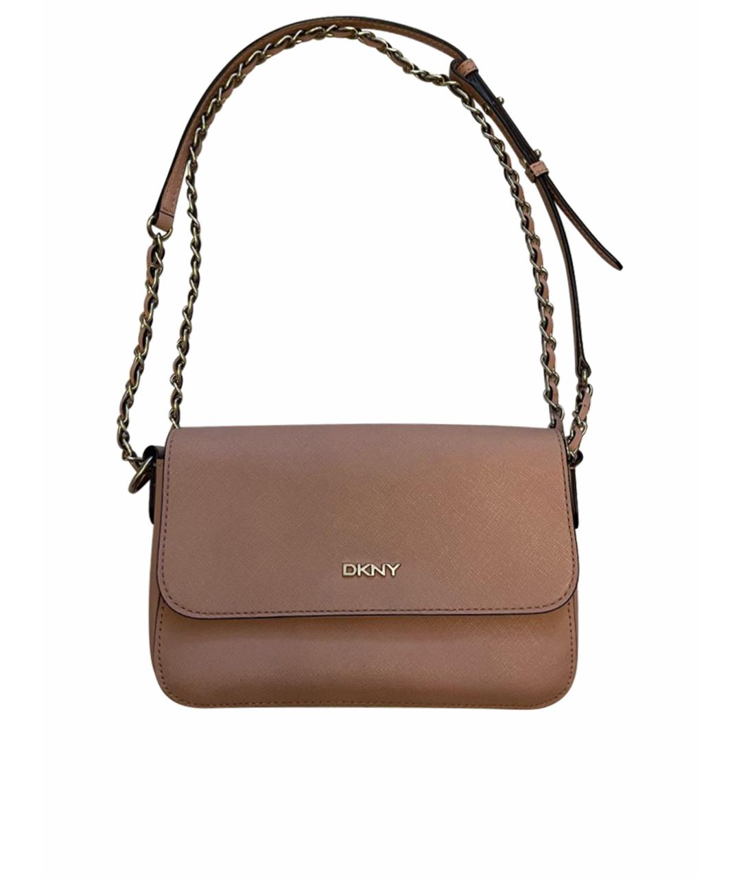 DKNY Розовая кожаная сумка через плечо, фото 1