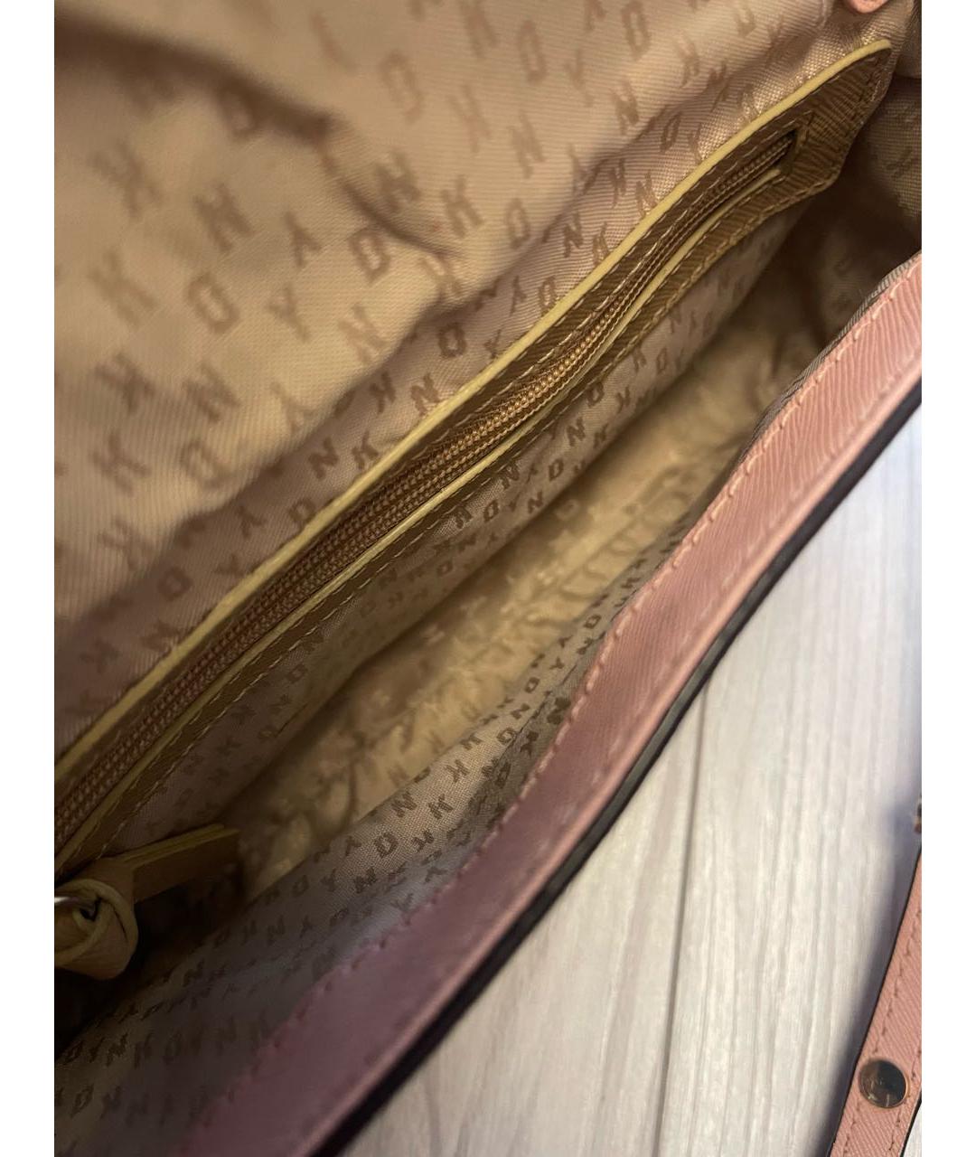 DKNY Розовая кожаная сумка через плечо, фото 4