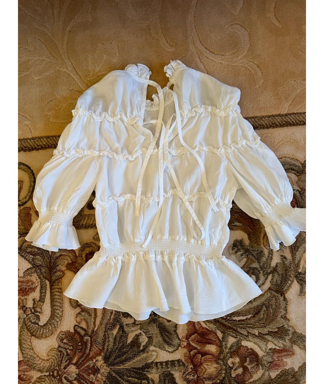 REJINA PYO Белая вискозная блузы, фото 2