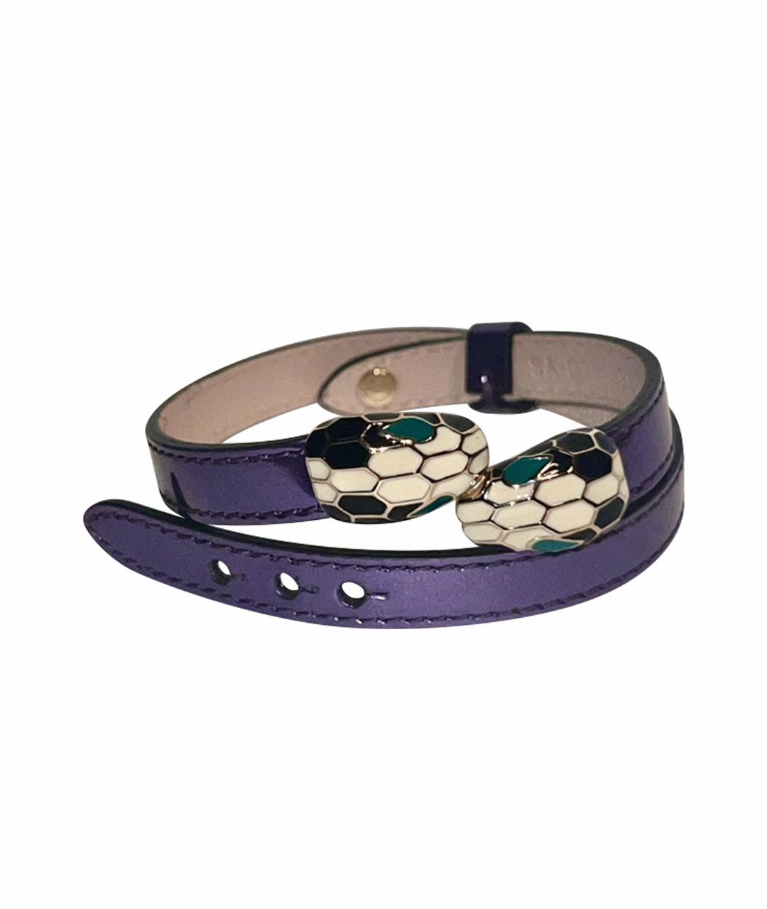 BVLGARI Фиолетовый кожаный браслет, фото 1