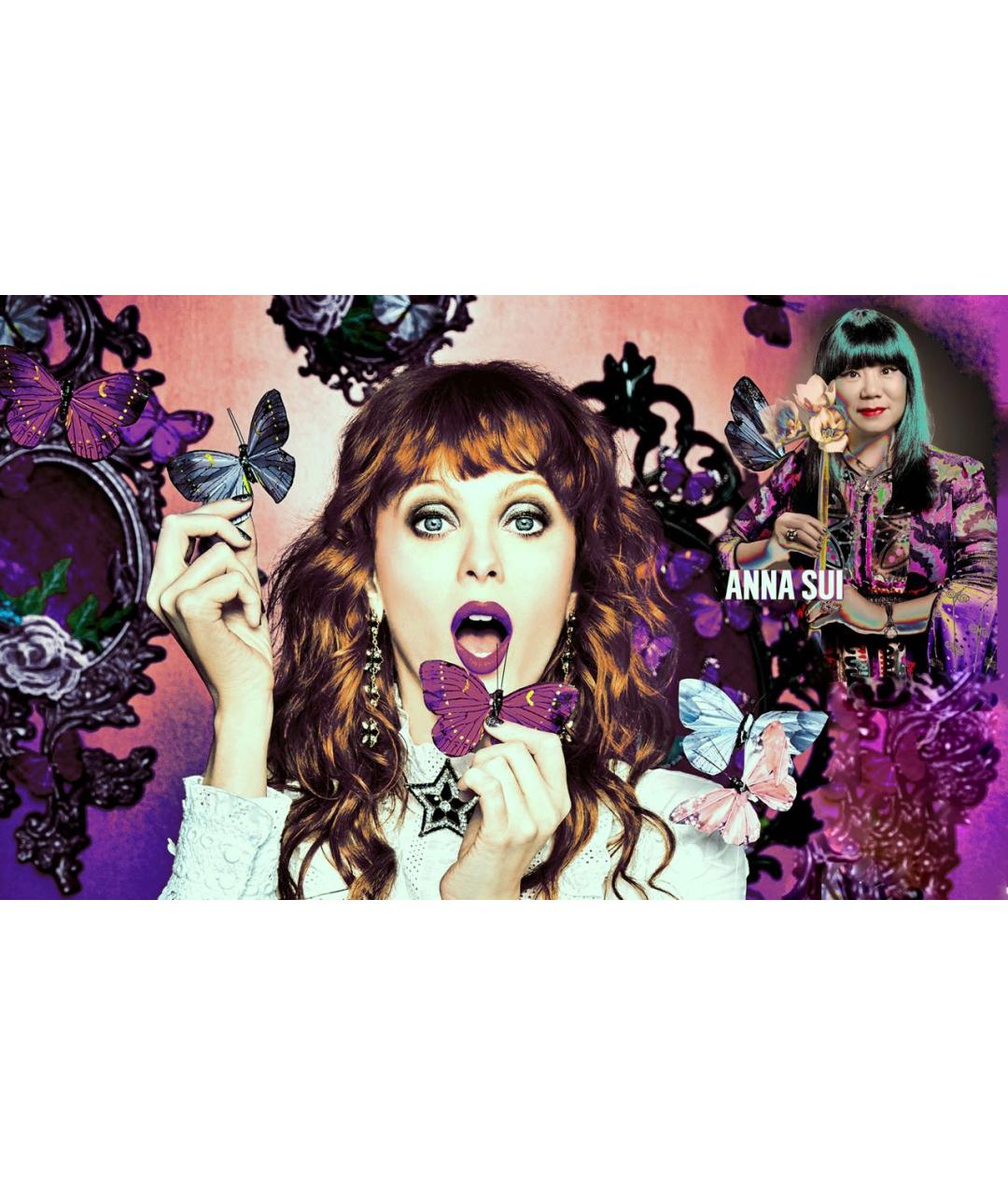 ANNA SUI Фиолетовый кожаный кошелек, фото 6