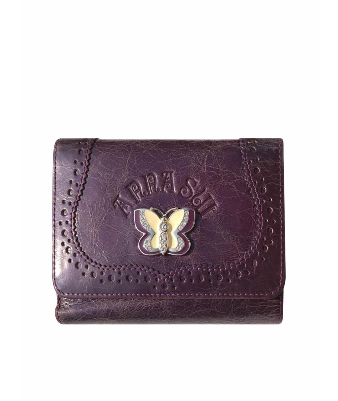 ANNA SUI Фиолетовый кожаный кошелек, фото 1