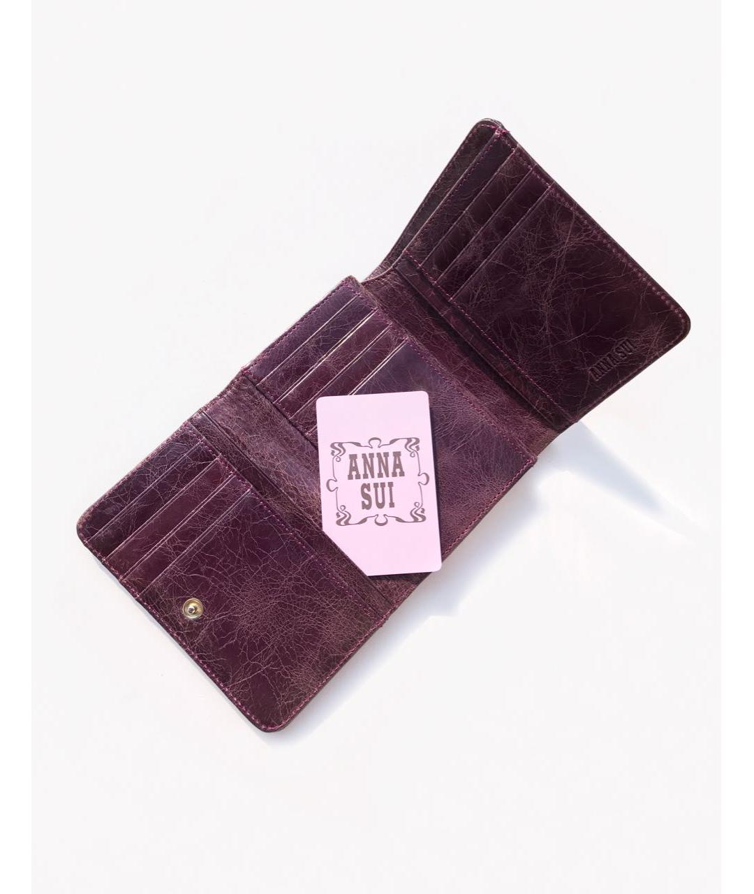 ANNA SUI Фиолетовый кожаный кошелек, фото 4