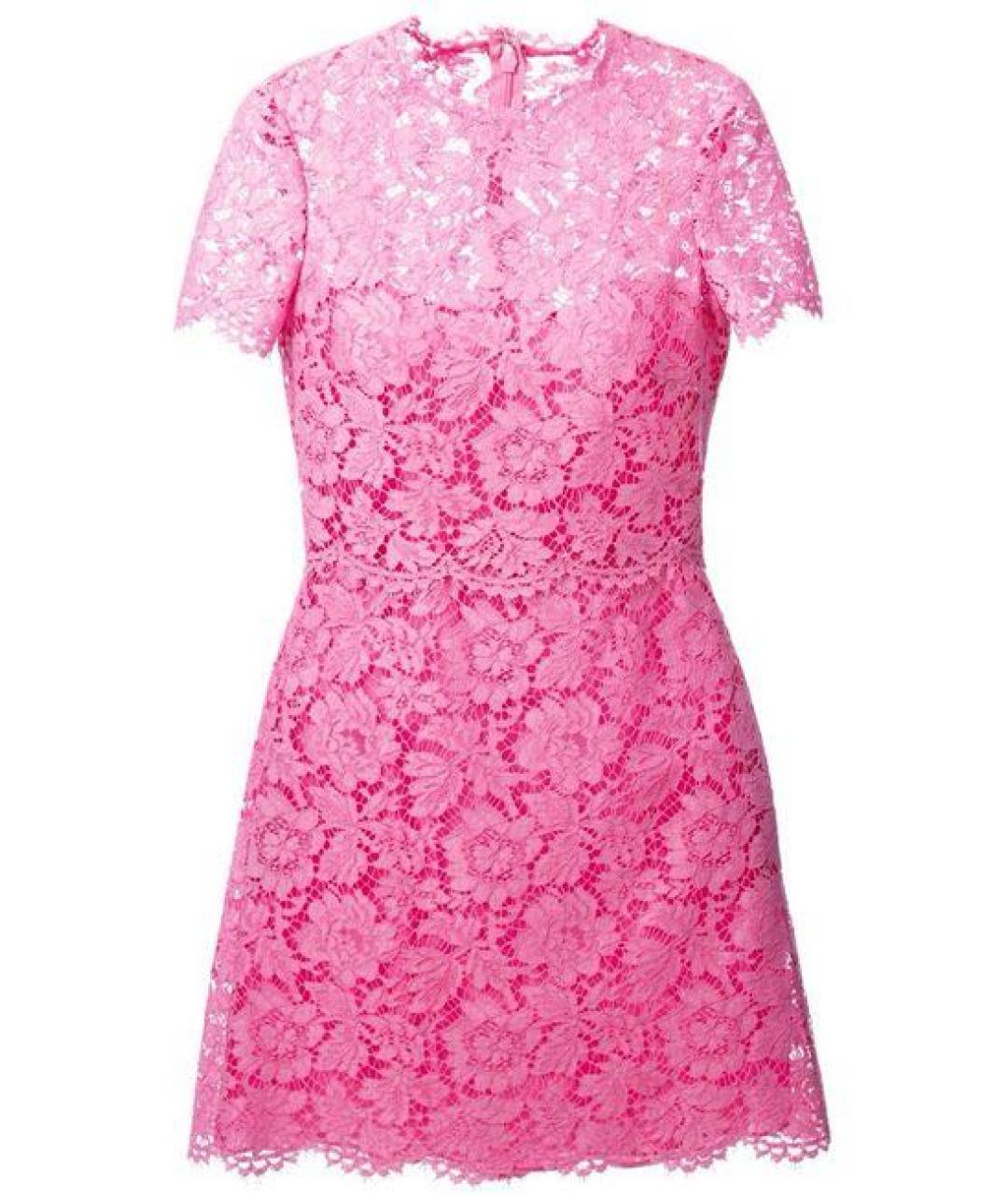 VALENTINO Розовое хлопковое коктейльное платье, фото 1