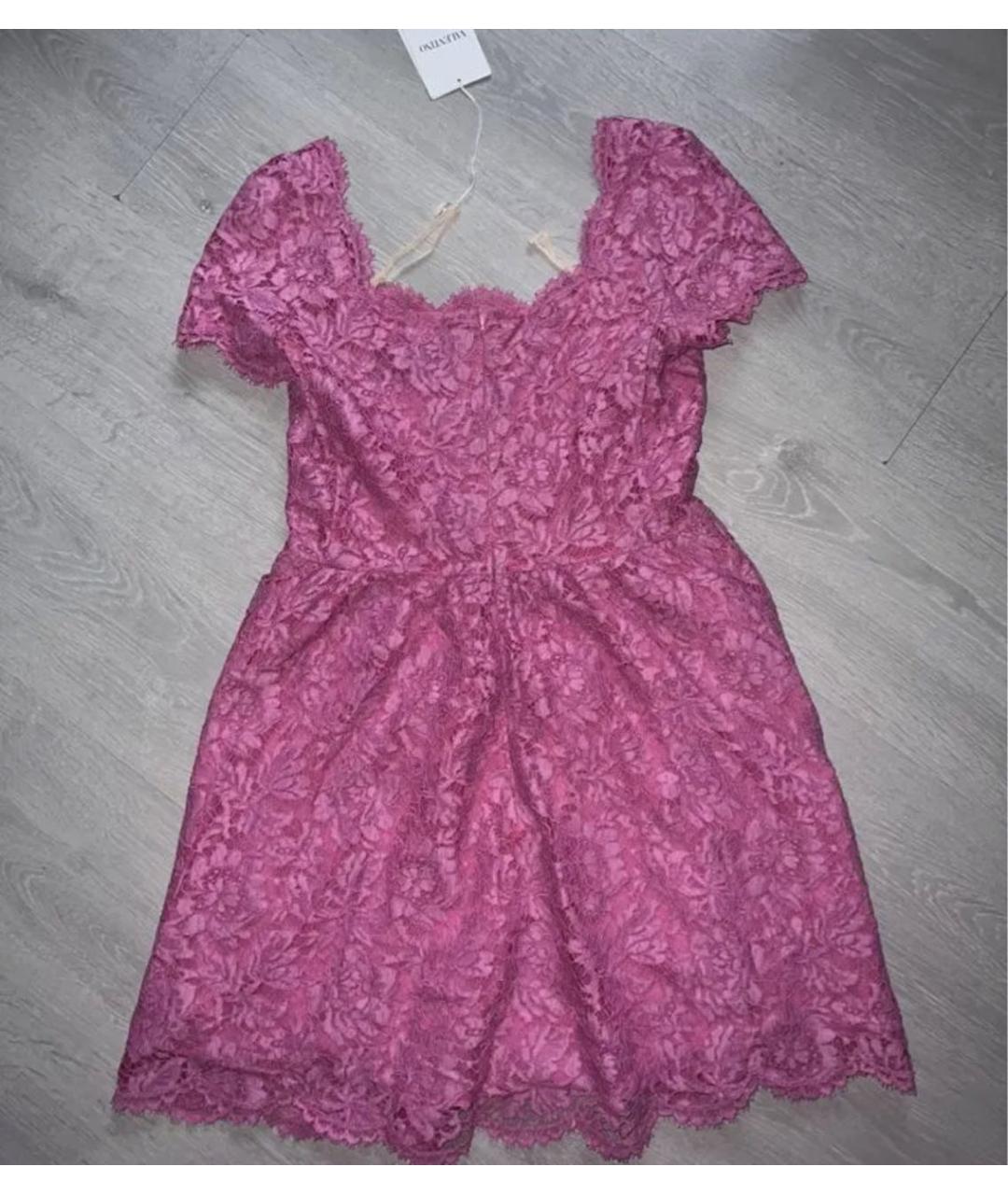 VALENTINO Розовое хлопковое коктейльное платье, фото 4