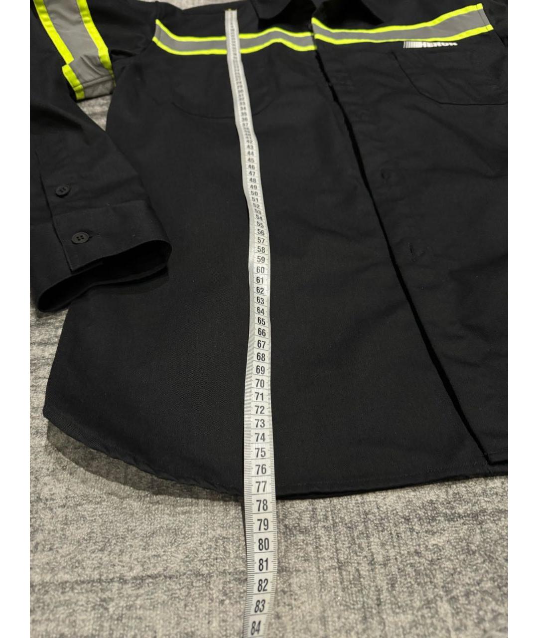 HERON PRESTON Черная хлопко-полиэстеровая кэжуал рубашка, фото 7