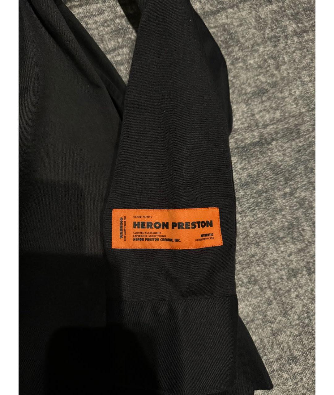 HERON PRESTON Черная хлопко-полиэстеровая кэжуал рубашка, фото 4