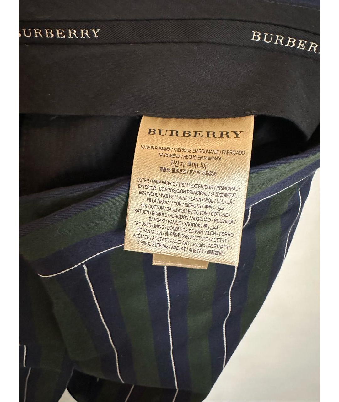 BURBERRY Мульти шерстяные классические брюки, фото 5