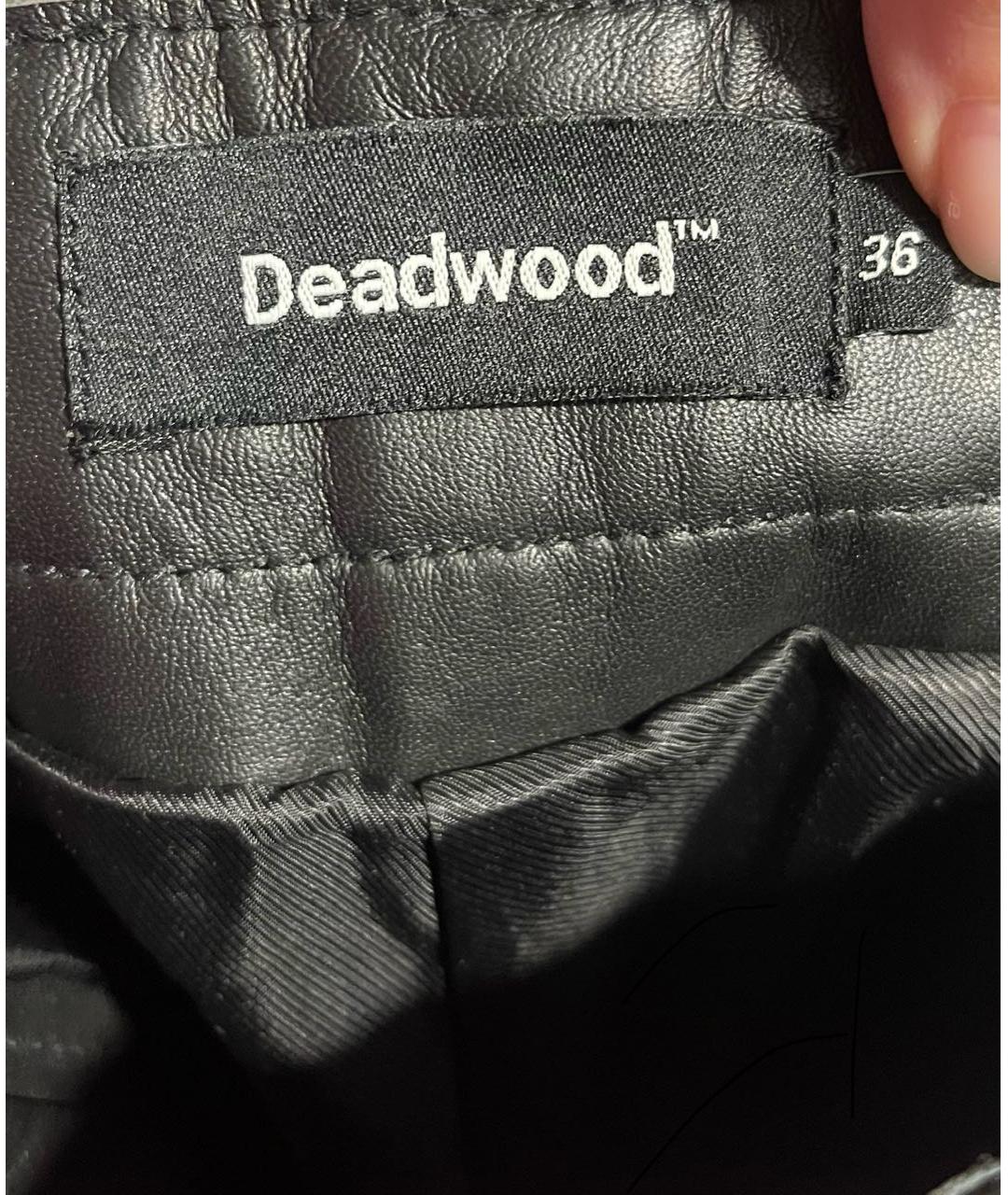 Deadwood Черные кожаные прямые брюки, фото 6