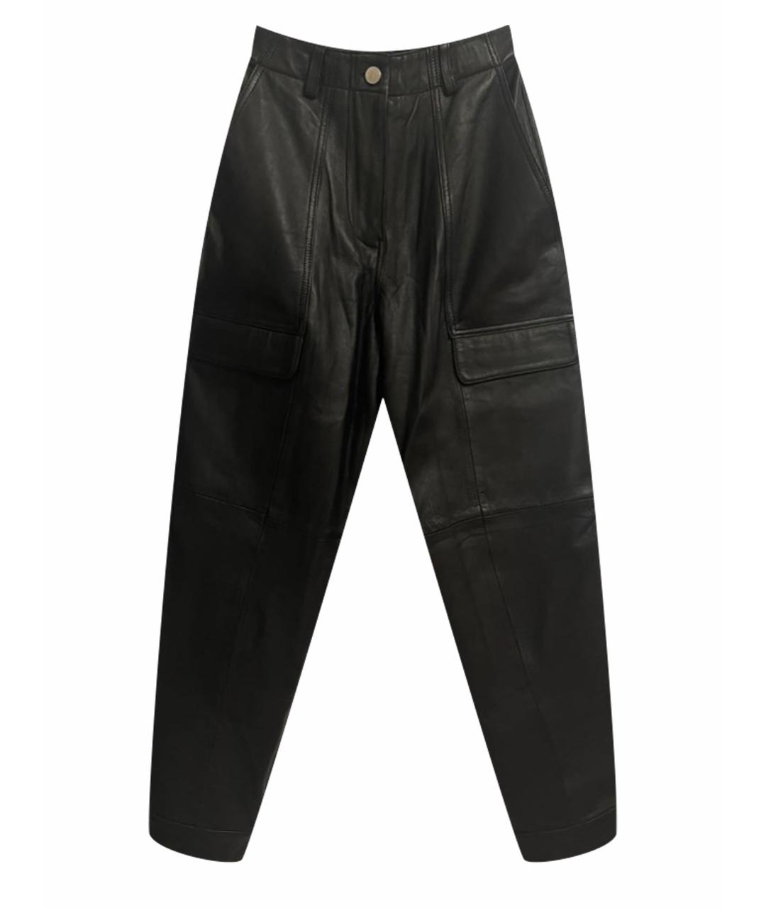 Deadwood Черные кожаные прямые брюки, фото 1