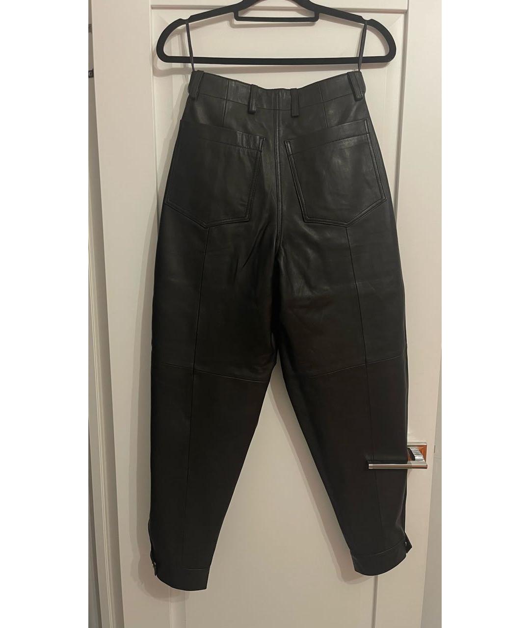 Deadwood Черные кожаные прямые брюки, фото 2
