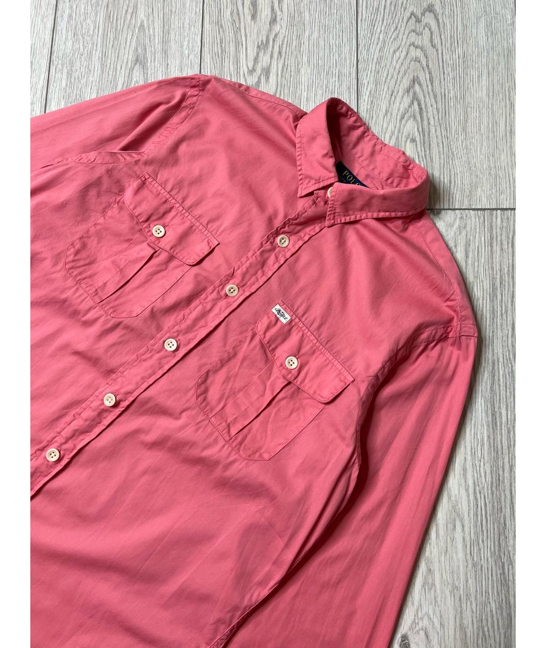 RALPH LAUREN Розовая хлопковая кэжуал рубашка, фото 4