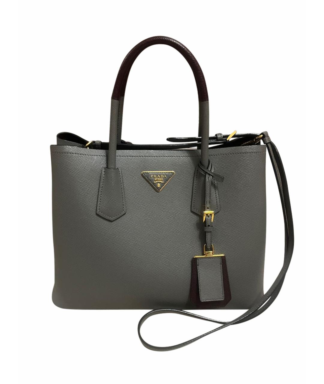 Prada double bag grey on sale