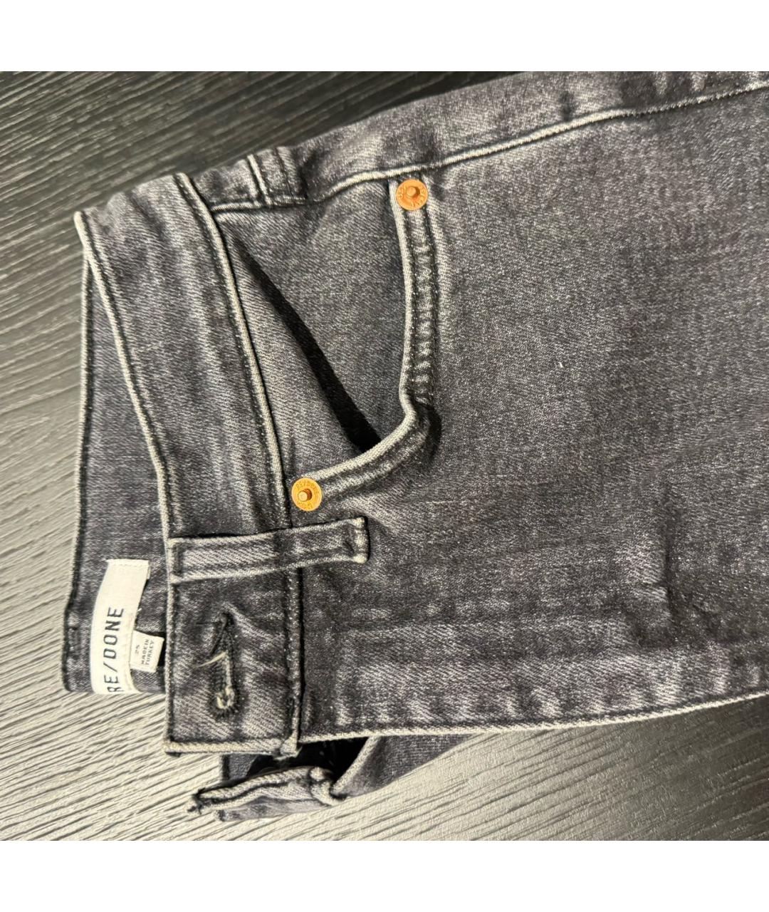 RE/DONE Серые хлопковые прямые джинсы, фото 4