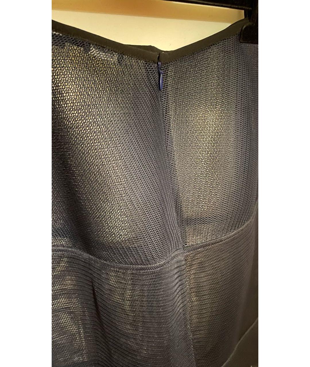 JIL SANDER Темно-синяя полиэстеровая юбка миди, фото 4