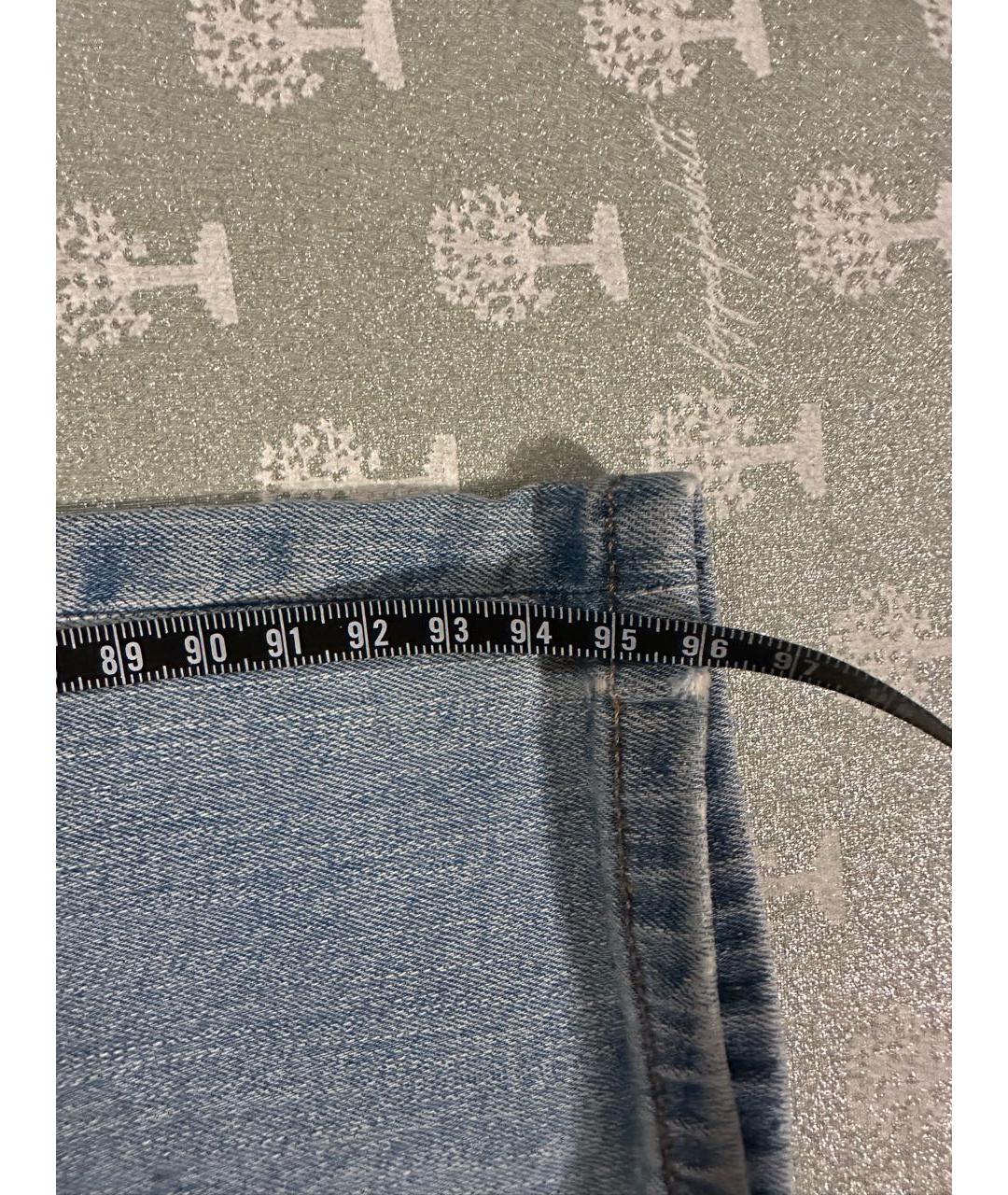 ROBERTO CAVALLI Голубые хлопко-полиэстеровые джинсы слим, фото 8