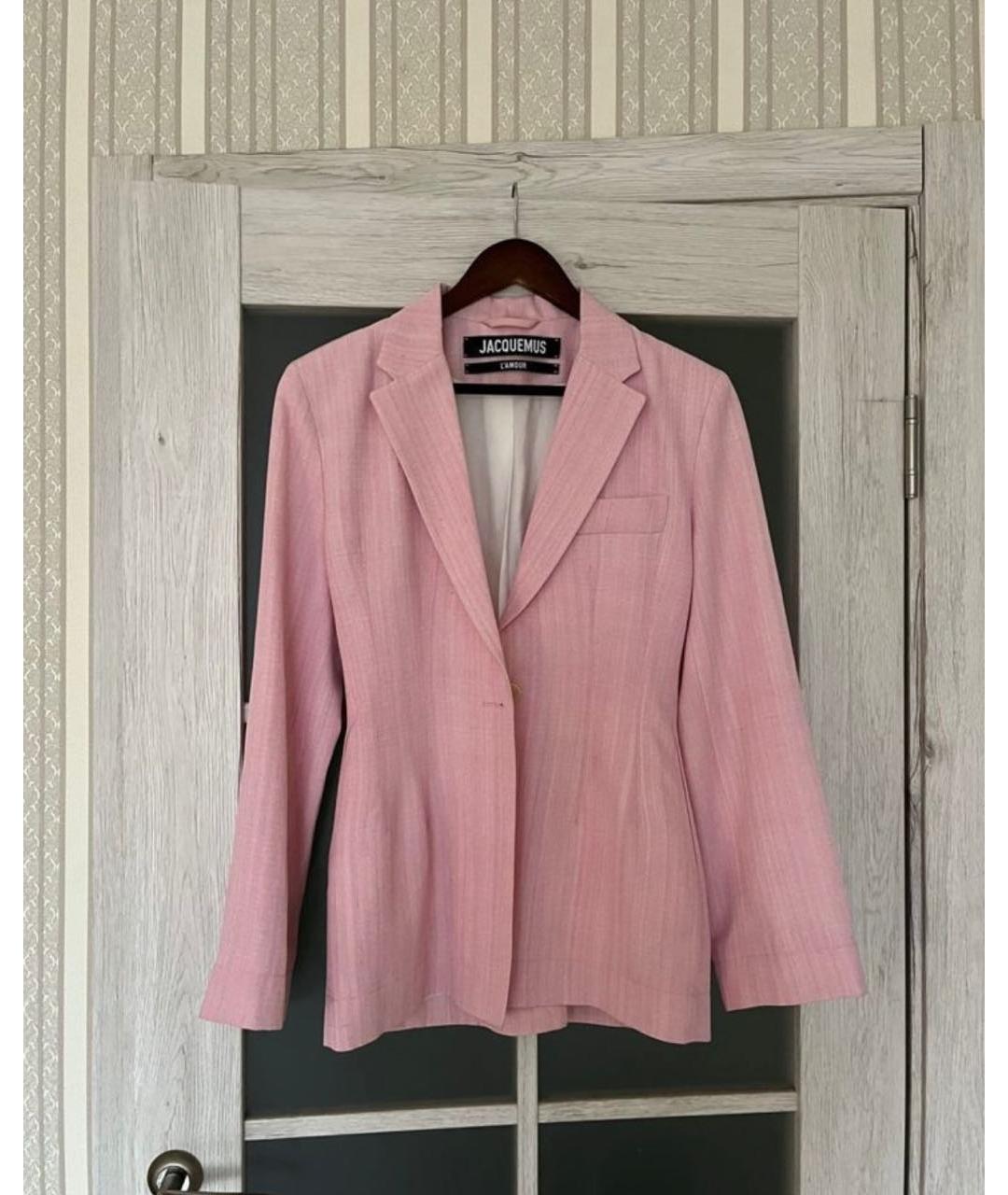 JACQUEMUS Розовый вискозный жакет/пиджак, фото 8