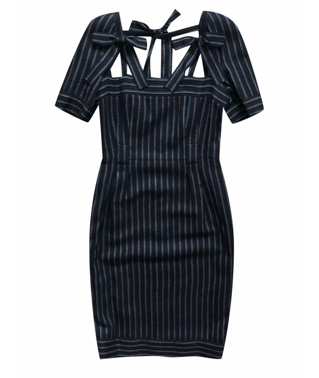 CHANEL PRE-OWNED Черное шерстяное коктейльное платье, фото 1