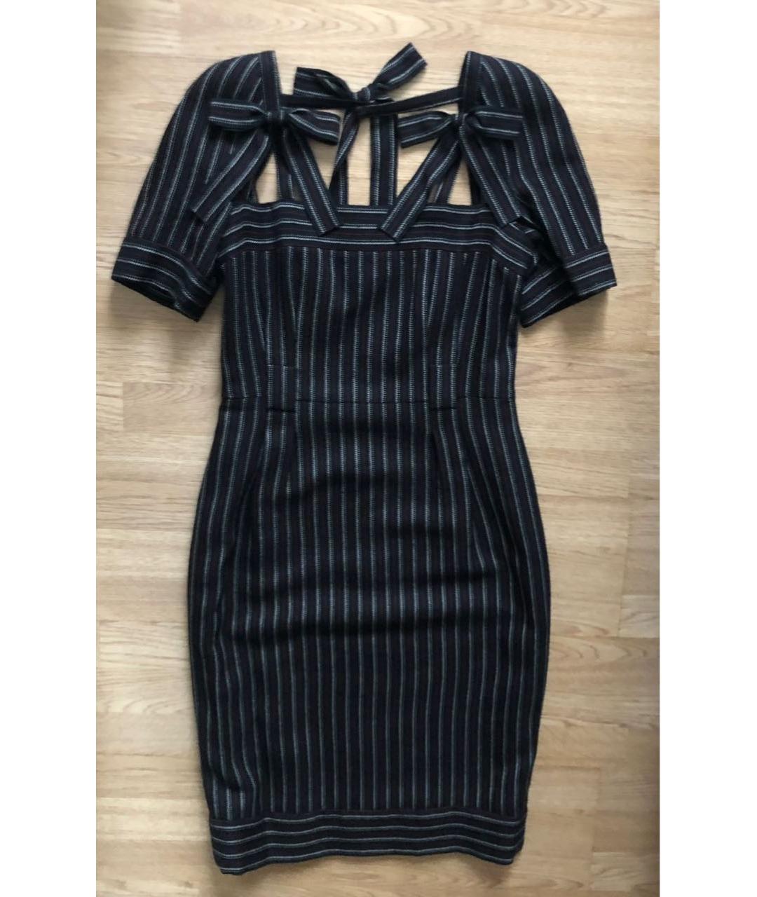 CHANEL PRE-OWNED Черное шерстяное коктейльное платье, фото 9