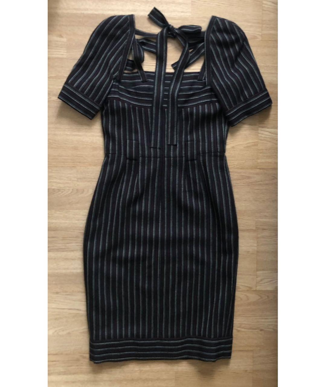 CHANEL PRE-OWNED Черное шерстяное коктейльное платье, фото 2