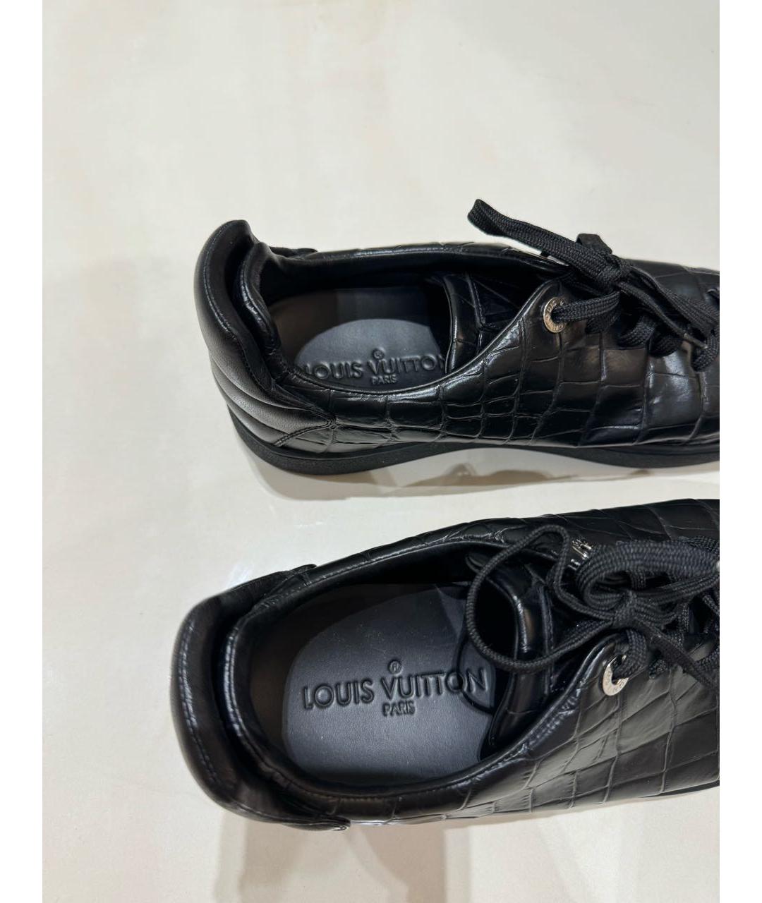 LOUIS VUITTON Черные кожаные низкие кроссовки / кеды, фото 5
