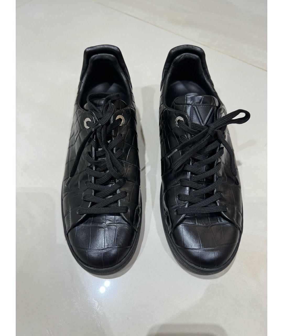 LOUIS VUITTON Черные кожаные низкие кроссовки / кеды, фото 2