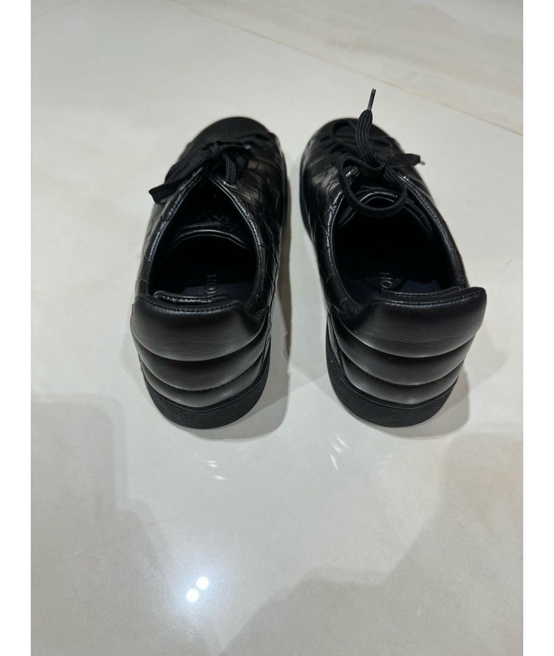 LOUIS VUITTON Черные кожаные низкие кроссовки / кеды, фото 4