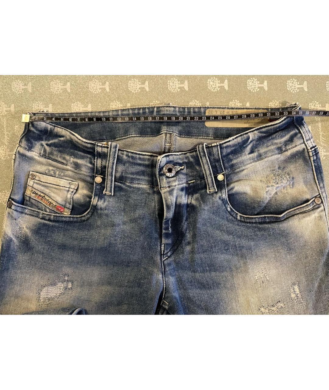 DIESEL Голубые хлопко-полиэстеровые джинсы слим, фото 4