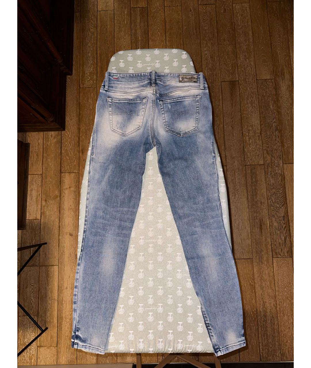DIESEL Голубые хлопко-полиэстеровые джинсы слим, фото 2