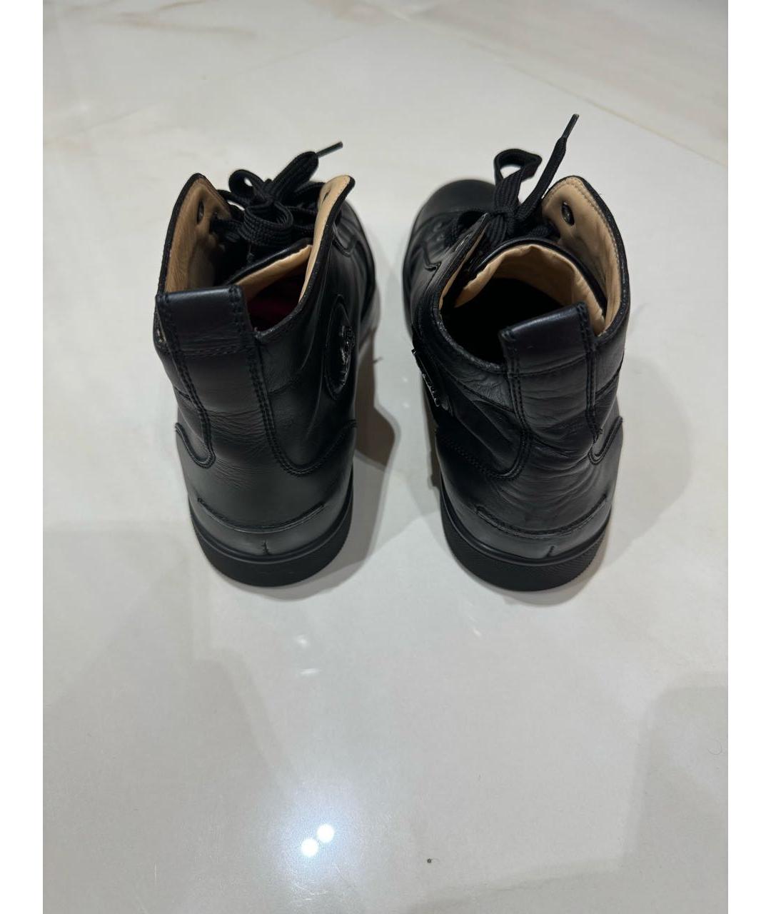 CHRISTIAN LOUBOUTIN Черные кожаные высокие кроссовки / кеды, фото 5