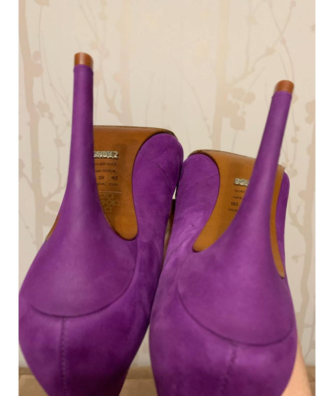 SCHUTZ Фиолетовые нубуковые туфли, фото 5