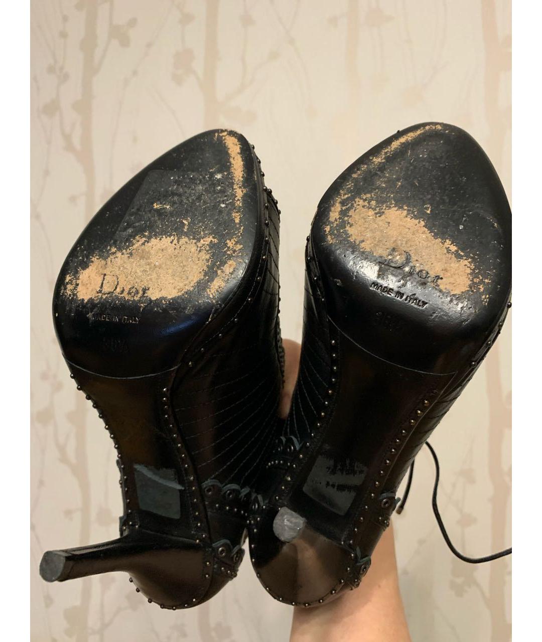 CHRISTIAN DIOR PRE-OWNED Черные кожаные туфли, фото 8