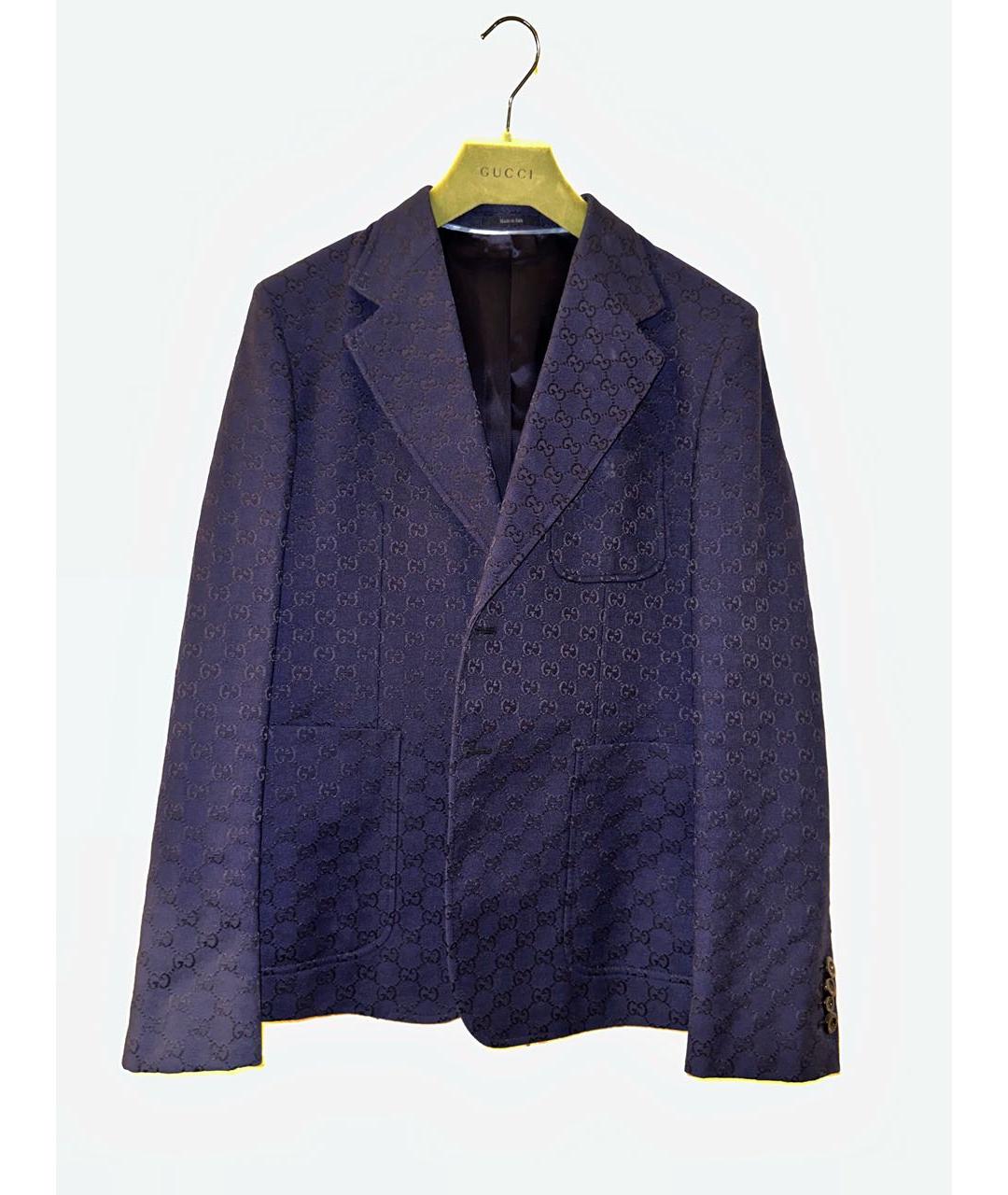 GUCCI Темно-синий хлопковый пиджак, фото 7