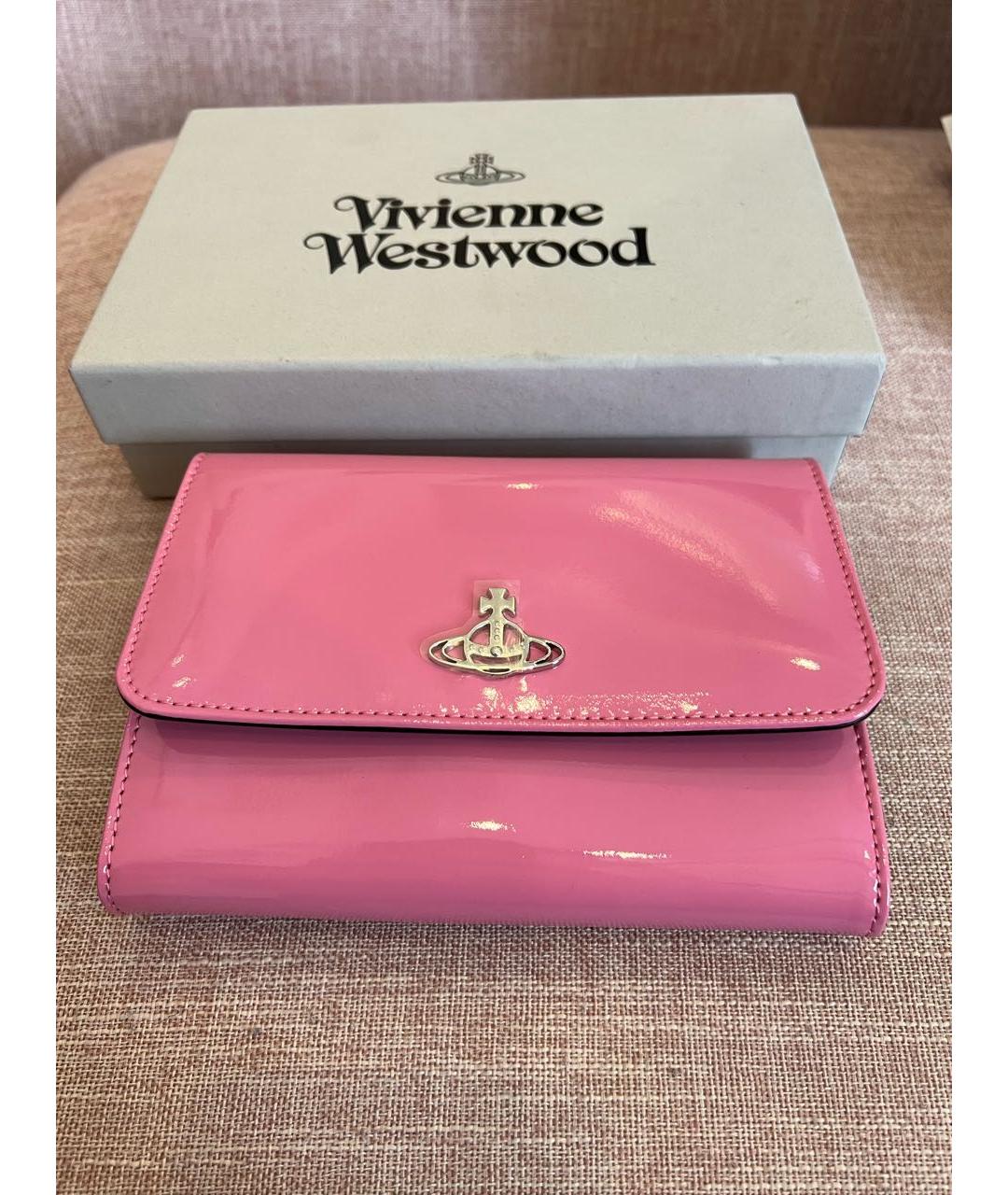 VIVIENNE WESTWOOD Розовая кожаная сумка с короткими ручками, фото 2