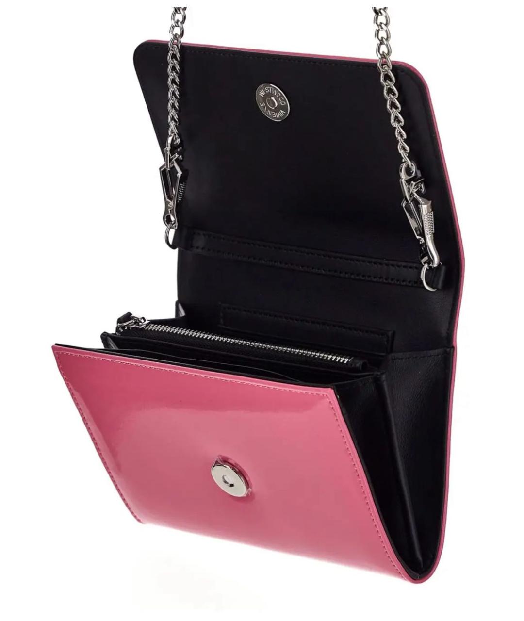 VIVIENNE WESTWOOD Розовая кожаная сумка с короткими ручками, фото 4
