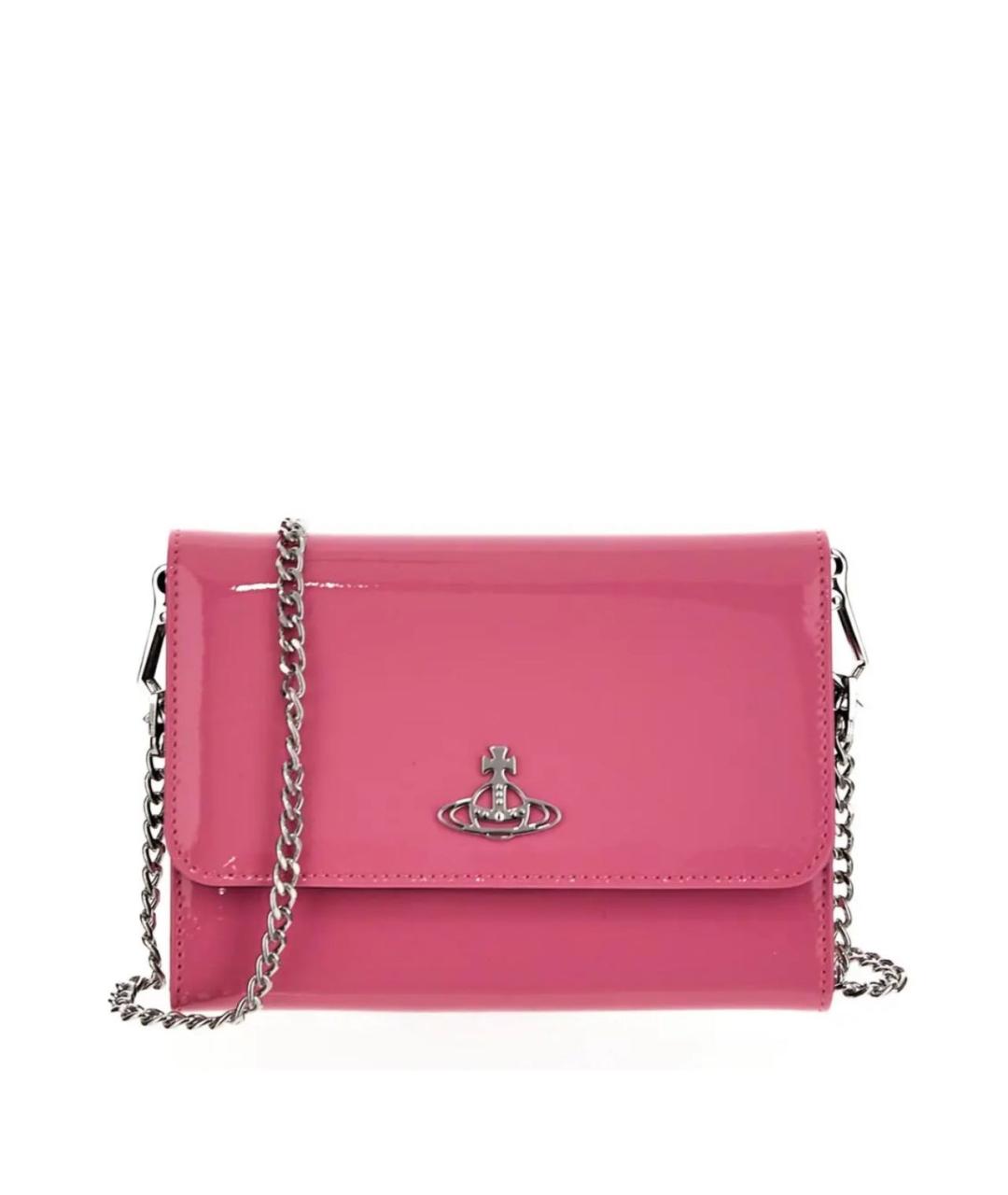 VIVIENNE WESTWOOD Розовая кожаная сумка с короткими ручками, фото 1
