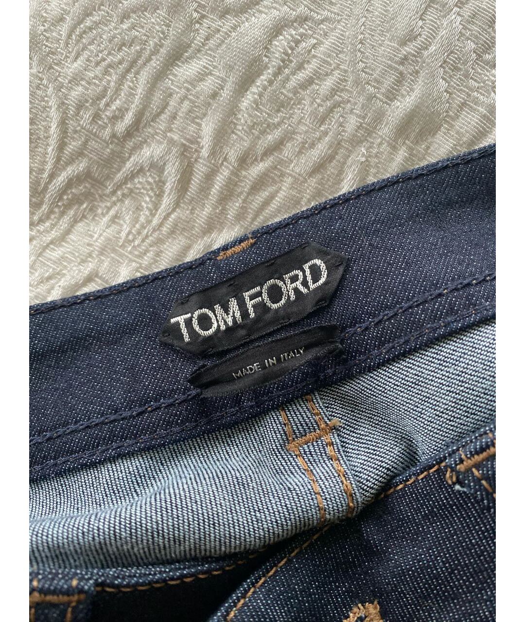 TOM FORD Темно-синие хлопковые джинсы слим, фото 3