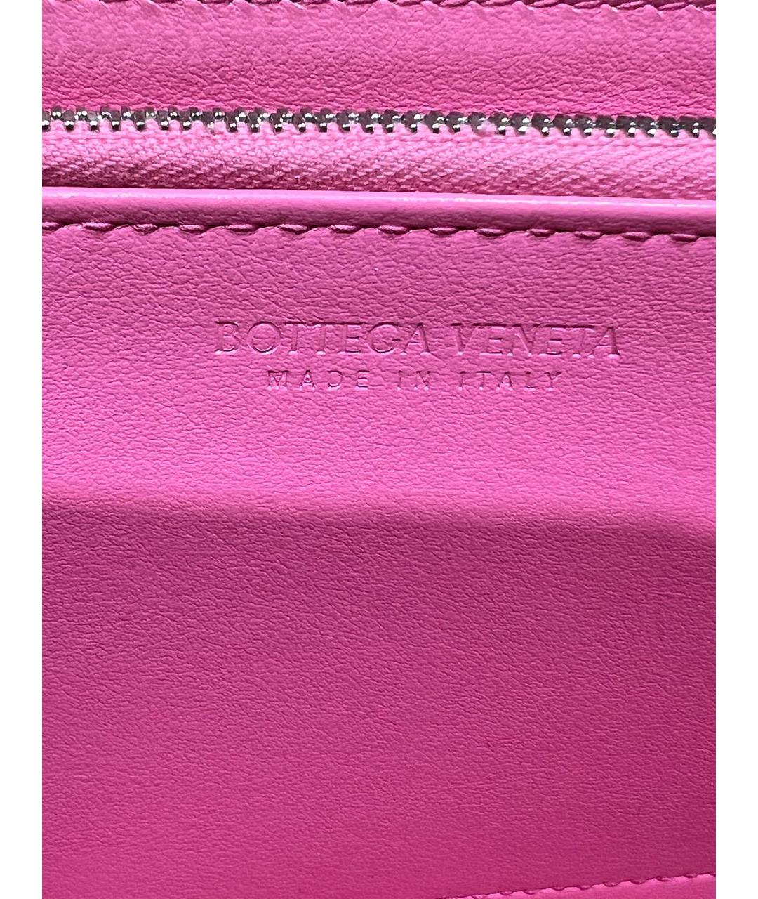 BOTTEGA VENETA Розовый кожаный кошелек, фото 6