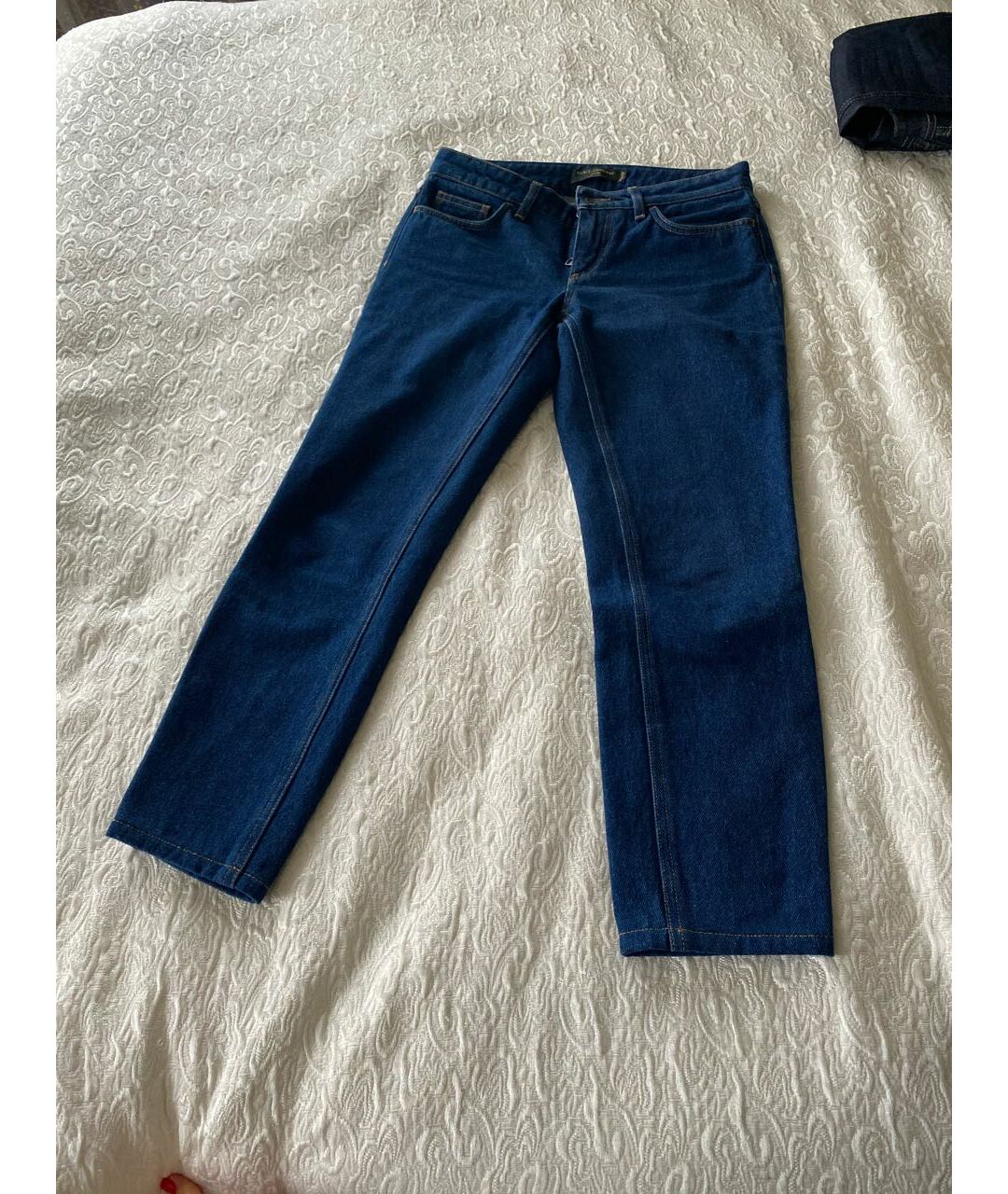 DOLCE&GABBANA Синие хлопко-эластановые прямые джинсы, фото 7