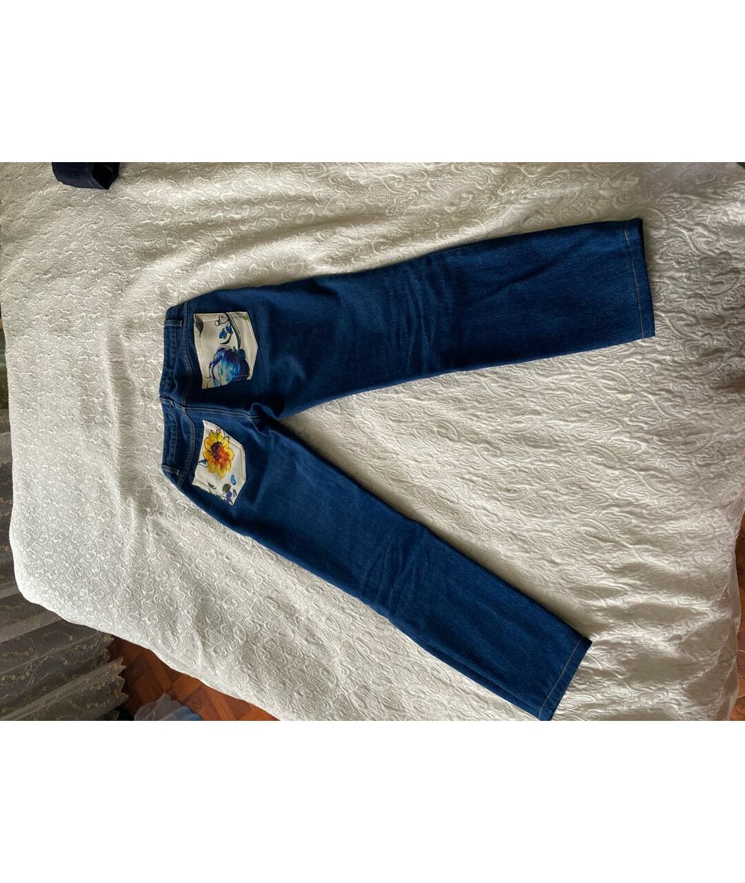 DOLCE&GABBANA Синие хлопко-эластановые прямые джинсы, фото 2