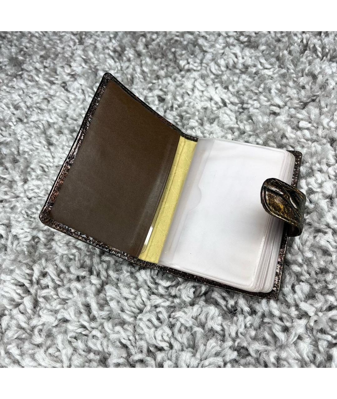 CHRISTIAN DIOR Коричневая визитница из лакированной кожи, фото 6