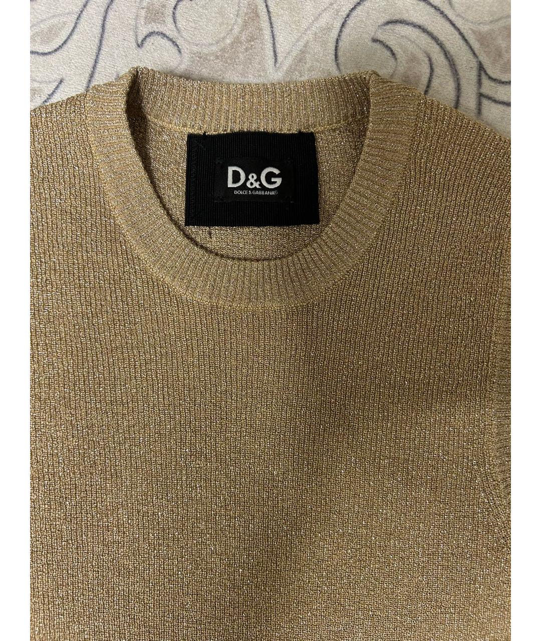 DOLCE&GABBANA Золотое полиамидовое коктейльное платье, фото 3
