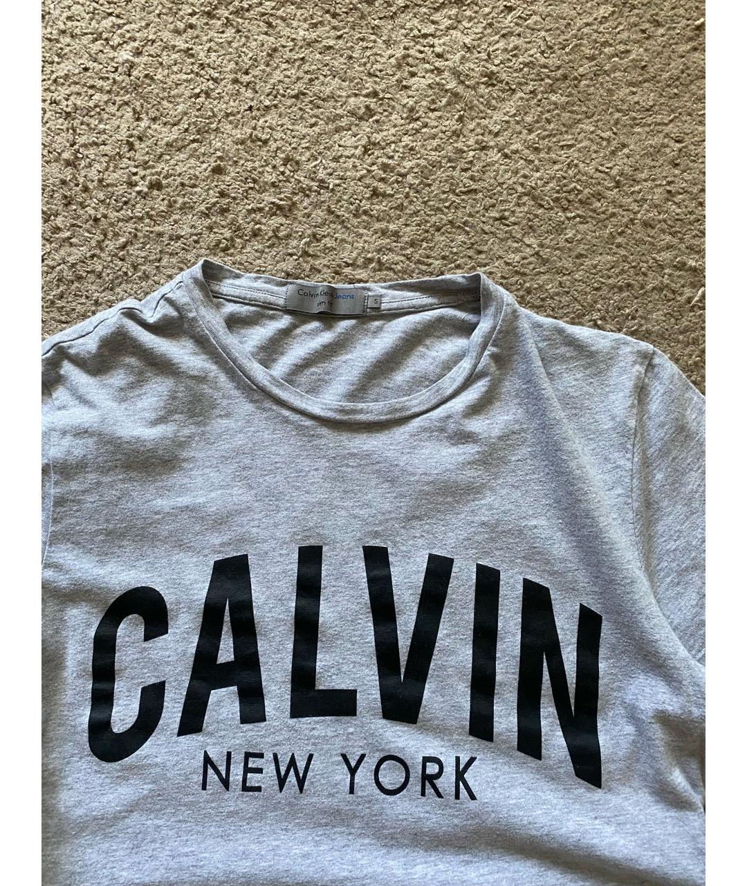 CALVIN KLEIN JEANS Серая хлопковая футболка, фото 3