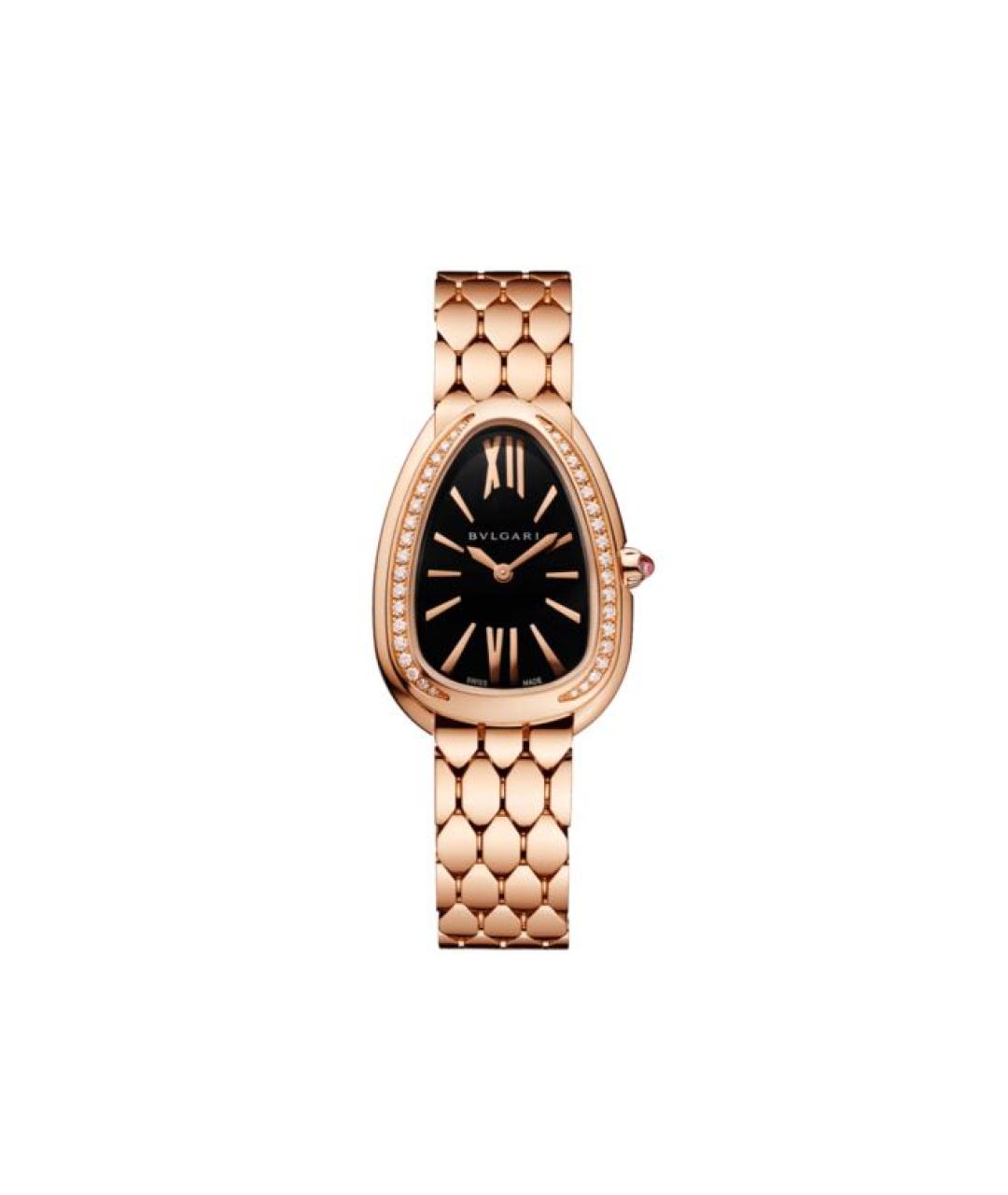 BVLGARI Черные часы из розового золота, фото 1